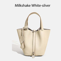 MENDY Women Bags Handbags Bucket Bag Real Leathe Fashion Tote Bag Genuine Leather Luxury Desginer Big Size Large Lady Hand Bags Quick Pick Grocers