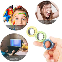 Magnetic Rings Fidget Toy Set Adult Fidget Magnets Spinner Rings Fidget Pack Great Gift for Adults Teens Kids (3PCS) Econic Blanks