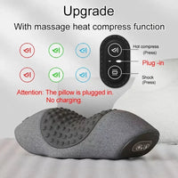 Electric Neck Massager Pillow Cervical Stretcher Heating Vibration Massage Back Traction Orthopedic Sleeping Pillows Support Quick Pick Grocers