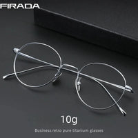 FIRADA Vintage Comfortable Eyeglasses Fashion Round Pure Titanium Eyewear Luxury Prescription Glasses Frame For Men Women ST1644 Econic Blanks