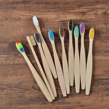 10Pcs Colorful Toothbrush Natural Bamboo Tooth Brush Sets Soft Bristle Charcoal Teeth Eco Bamboo Toothbrushes Dental Oral Care Econic Blanks