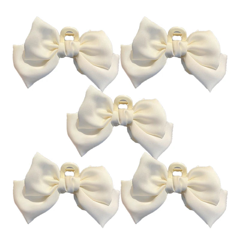 Fashion Women Bow Hairpin Korean Version Of Solid Color Butterfly Satin Hair Clips Girls Hair Accessories Headwear Quick Pick Grocers