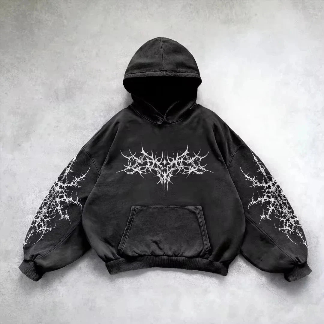 American Y2K New Fashion Trend Fleece Padded Zipper Hoodie Women Street Hip Hop Joker Loose Sweatshirt Couple Casual Punk Hoodie Econic Blanks