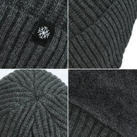 Outdoor Men Winter Knitted Hat Plush Warmth Peaked Cap Earmuff Casual Fashion Faux Fur Lined Bomber Hats Cycling Ear Protection Purest Peak