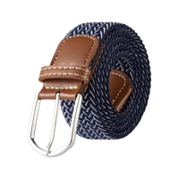107/120/130CM Fashion Female Elastic Casual Stretch Woven Belt Unisex Canvas Elastic Belts for Women Jeans Pin Buckle Men Belt Quick Pick Grocers