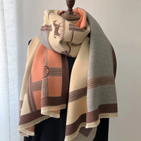 Thick Winter Scarf for Women, Luxury Cashmere Pashmina Shawl Wrap, Warm Long Tassel Neckerchief Quick Pick Grocers