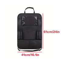 1pc Simple Black large size Multi Grid Seat Back Hanging Car Storage Bag, Multifunction Car Storage Bag For Car, Halloween, Than Econic Blanks