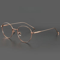 FIRADA Vintage Comfortable Eyeglasses Fashion Round Pure Titanium Eyewear Luxury Prescription Glasses Frame For Men Women ST1644 Econic Blanks