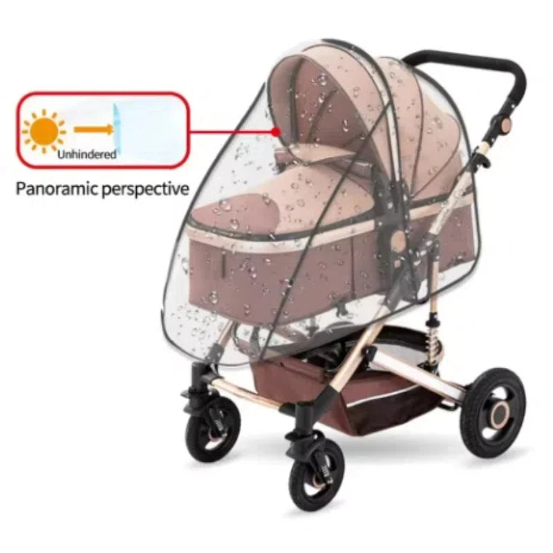 Universal Waterproof Rain Cover For Prams Pram Accessories Transparent Dust Cover Open Zip Umbrella Rainy Season Waterproof Purest Peak