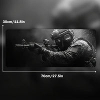 Large Mouse Pad Tactical Soldier Design Non-Slip XXL desk pad gaming accessories Stitched Edges for Home and game for fps gamer Econic Blanks