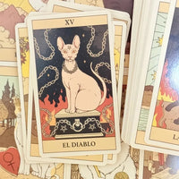El Tarot De Los Gatos Cards 78 cartas del tarot Spanish Edition Cats Rule Earth Divination Deck Borad Playing Games Econic Blanks