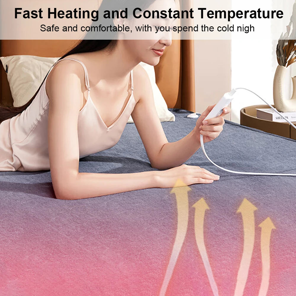 Electric Heating Blanket Automatic Thermostat Double Body Warmer Bed Mattress EU Plug 220V Electric Heated Carpets Mat Pad Econic Blanks