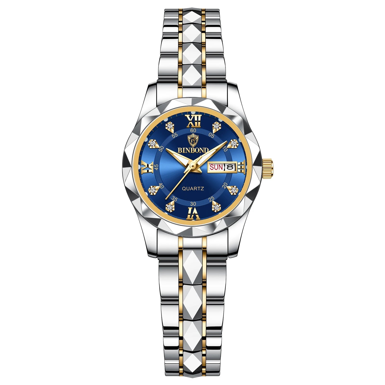 BINBOND B2521 Top Brand Luxury Fashion Business Womens Quartz Watches 30M Waterproof Week Date Clock Sport Womens Wristwatch Quick Pick Grocers
