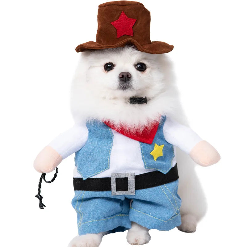 Halloween Dagger Pet Costume - Funny Knife-Holding Dog & Cat Standing Dress for Festival Dress-Up Econic Blanks