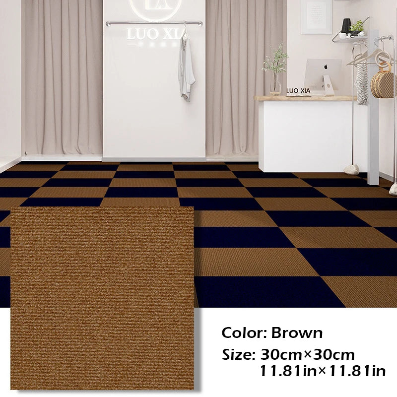 30x30cm DIY Modern Carpet Self-adhesive Anti Slip Block Fully Spread Floor Mat Bedroom Study Office Can Be Cut Quick Pick Grocers
