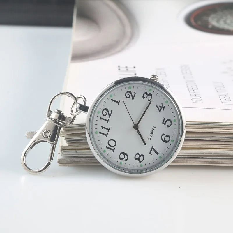 New Tiny Cute Quartz Pocket Watch with Keyring Men Women Quartz Watch for Nurses Doctors Students Minimalist Watches Child Gift Quick Pick Grocers