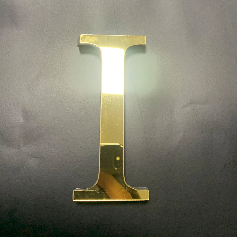 Gold English Letters Mirror 3D Wall Sticker Home Decoration Festival Party Wedding Decor Acrylic Mural Peel & Stick Wallpaper Quick Pick Grocers