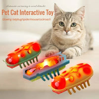 Pet Interactive Mini Electric Bug Cat Toy Kitten Escape Obstacle Automatic Flip Toy Battery Operated Vibration Beetle Supplies Econic Blanks