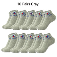 5/10/20 Pairs Men Ankle Socks Cotton Brand Classic Fashion Black White Socks Breathable Mesh Athletic Sports Socks for Summer Quick Pick Grocers