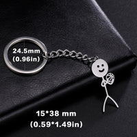 Teamer Funny Middle Finger Stickman Keychain 2025 Cute Trend School Bag Car Key Pendant Couple New Trinket Gift Keyring Econic Blanks