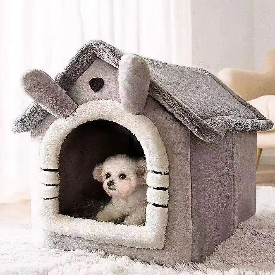 All Season Dog House Style Bed - Removable Washable Pet Bed for Small Dogs Teddy Winter Warm Cat Dog House Quick Pick Grocers