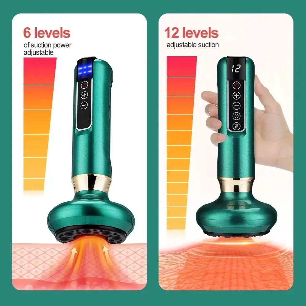 Tricolor Electric Massager GuaSha Anti Cellulite Vacuum Suction Cup Beauty Health Scraping Infrared Heat Slimming Massage Thera Quick Pick Grocers
