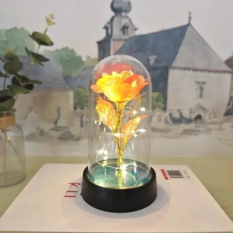 Rose Light Beautiful Realistic Looking Night Light Rose Eternal Flower Party Supplies LED Simulation Rose Flower Valentine's Day Quick Pick Grocers