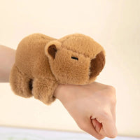 Lovely Capybara Animal Slap Snap Wrap Wristband Bracelet Plush Stuffed Animal Kawaii Capybara Hand Ring Wristband Kid Funny Toys Econic Blanks