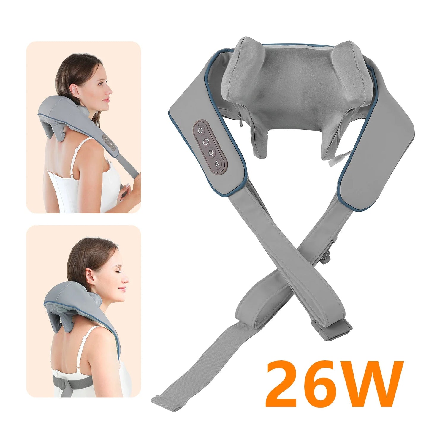 Foreverlily 26W Neck And Shoulder Massager Wireless Shoulder And Back Kneading Massage Shawl Trapezius Neck Cervical masajeador Purest Peak