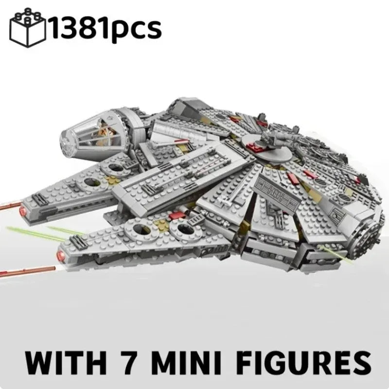 In Stock 1381 Pcs Space Millennium War Ship Spacecraft Set Falcon Alien MINI 75105 Figure Model Building Blocks Bricks Toy Gift Purest Peak