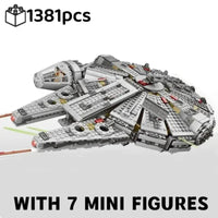 In Stock 1381 Pcs Space Millennium War Ship Spacecraft Set Falcon Alien MINI 75105 Figure Model Building Blocks Bricks Toy Gift Purest Peak