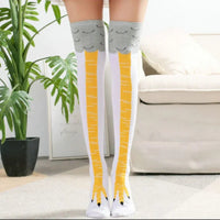 Men Funny 3D Chicken Socks Print Cartoon Cosplay High flexibility Thigh High Sock Cotton Fashion Thin Toe Feet Quick Pick Grocers