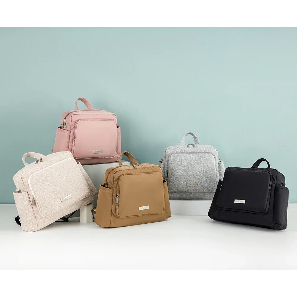 Soboba 2023 New Diaper Bags for Mother Waterproof Large Capacity Solid Polyester Diaper Backpacks Travel Bag for Newborn Baby Purest Peak