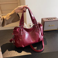 Fashion Classic Versatile Commuter Shoulder Bag Large Capacity Retro Handbags Travel Tote Bags Zipper Opening Women Shopping Bag Quick Pick Grocers