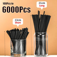 50-6000PCS Black Straws Flexible Drinking Straws Cocktail Straws plastique Drink Tube Straw for Wedding Tea bar Party Wholesale Quick Pick Grocers