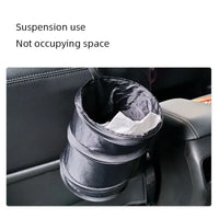Car Trash Can Portable Durable Foldable Hanging Car Storage Bucket Chair Back Oxford Cloth Storage Bag Trash Can 1pc