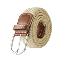 107/120/130CM Fashion Female Elastic Casual Stretch Woven Belt Unisex Canvas Elastic Belts for Women Jeans Pin Buckle Men Belt Quick Pick Grocers