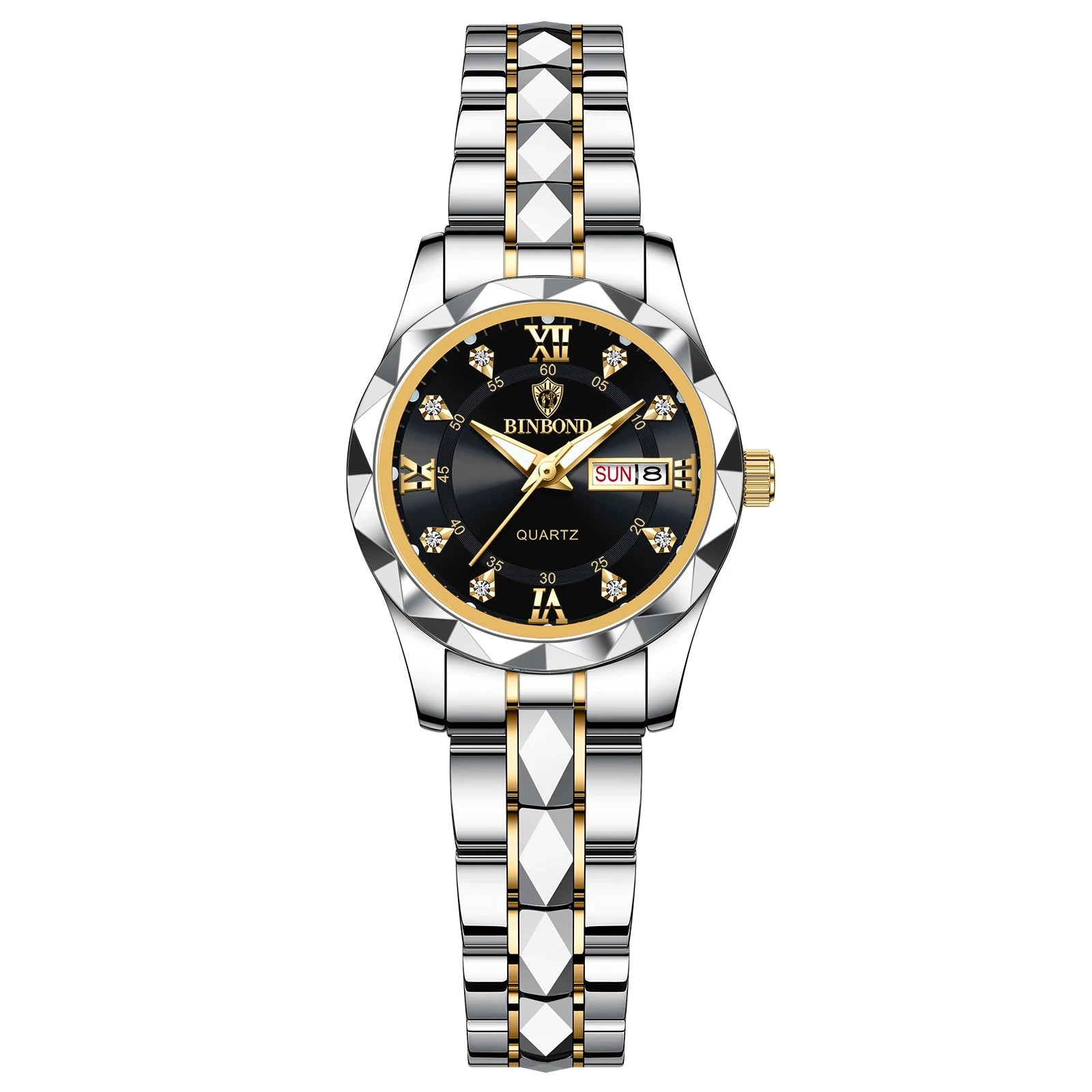BINBOND B2521 Top Brand Luxury Fashion Business Womens Quartz Watches 30M Waterproof Week Date Clock Sport Womens Wristwatch Quick Pick Grocers