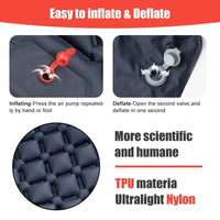 Outdoor Camping Inflatable Mattress Sleeping Pad With Pillows Ultralight Air Mat Built In Inflator Pump Hiking Econic Blanks