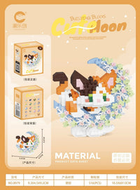 Mini Dog Cat panda raccoon Cute Pet Small Building Block Model Series Ornaments Children's Toy Christmas Birthday Gifts for Kids Purest Peak Salt