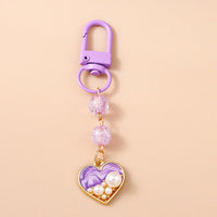 Cute Enamel Flower Butterfly Keychain Women Girls Love Heart Key Ring Pendants Handbag Decor DIY Handmade Jewelry Gifts Quick Pick Grocers