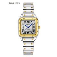 Square Women Watches Ladies Quartz Watch Female Wristwatch Stainless Steel Bamboo Strap Casual Lady Clock Watch Relogio Feminino Quick Pick Grocers