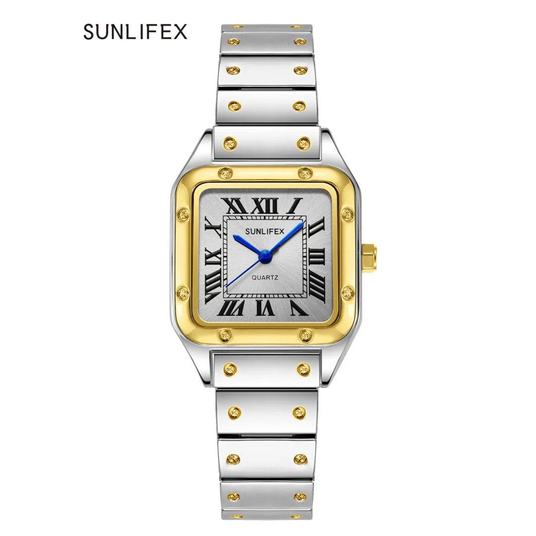 Square Women Watches Ladies Quartz Watch Female Wristwatch Stainless Steel Bamboo Strap Casual Lady Clock Watch Relogio Feminino Quick Pick Grocers