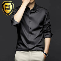 S-5XL Men's Shirt Long Sleeve Non iron Wrinkle Resistant Business Dress High end Professional Casual Suit White Shirt Quick Pick Grocers