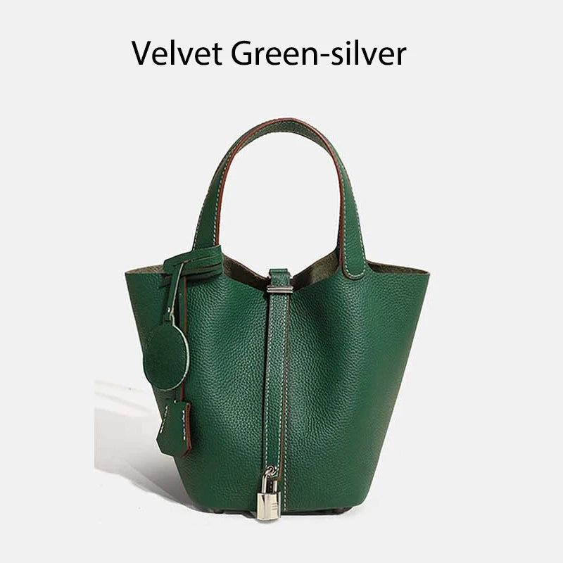 MENDY Women Bags Handbags Bucket Bag Real Leathe Fashion Tote Bag Genuine Leather Luxury Desginer Big Size Large Lady Hand Bags Quick Pick Grocers