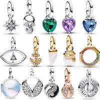 Sparkling Star Mini Dangle Charm Fit Brand Me Bracelet 925 Sterling Silver Me Series Green Heart Mini Charm Girl Party Jewelry Econic Blanks