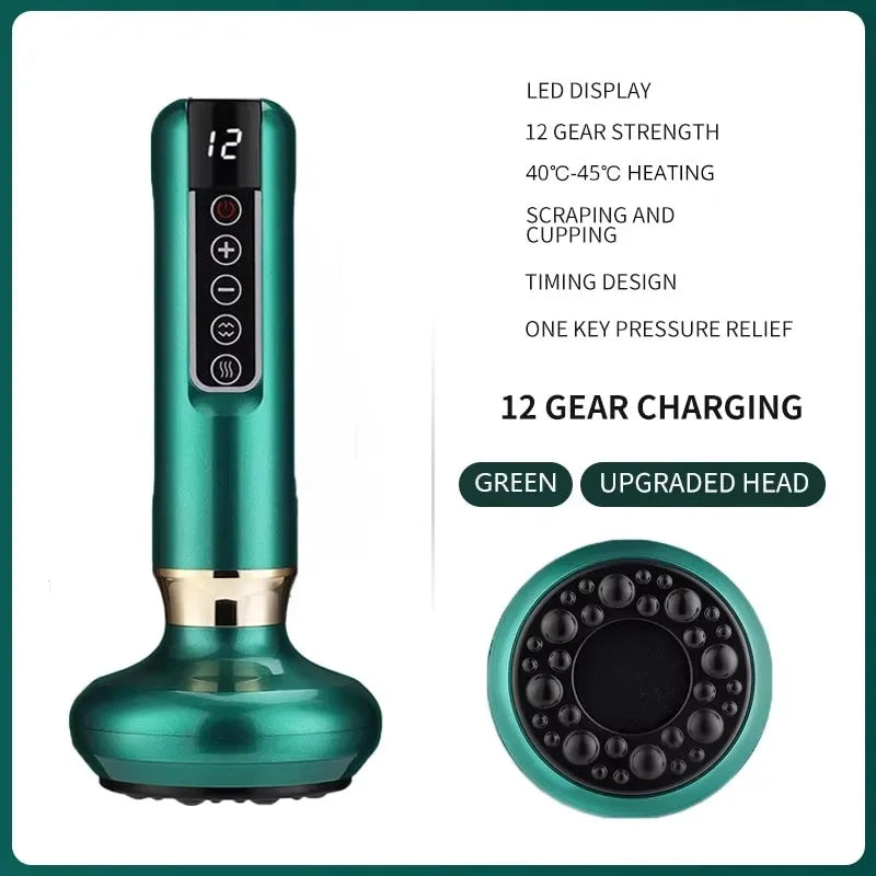 Tricolor Electric Massager GuaSha Anti Cellulite Vacuum Suction Cup Beauty Health Scraping Infrared Heat Slimming Massage Thera Quick Pick Grocers