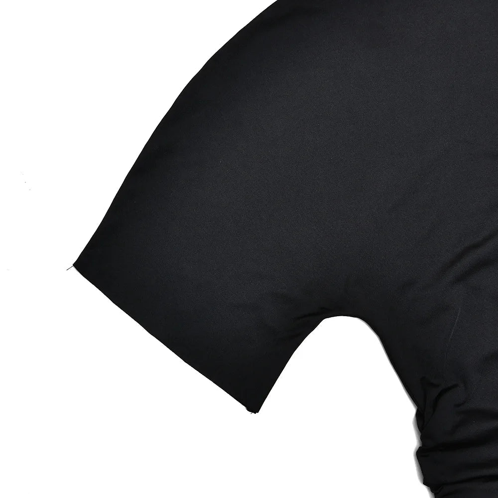 Off Shoulder Ruched Crop Top Women Basics Solid Color Skew Collar Short Sleeve T-shirts Summer Casual Streetwear Tees Quick Pick Grocers