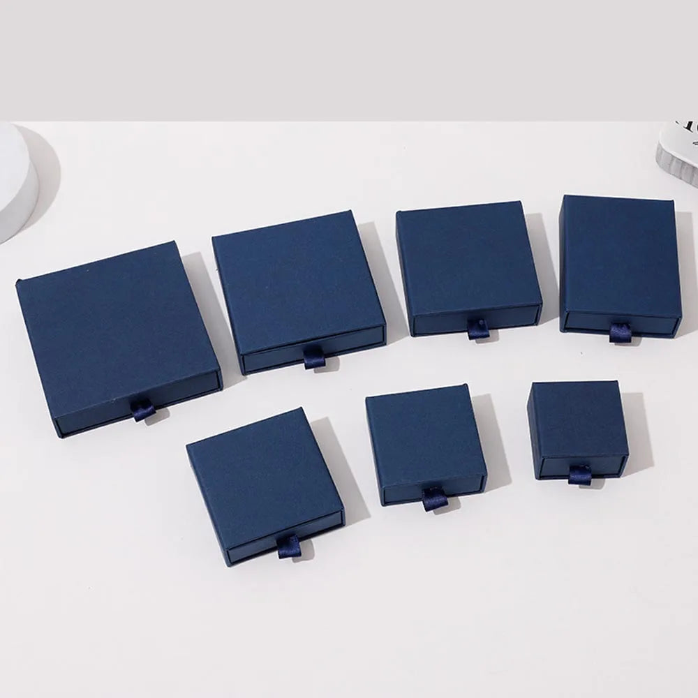 10pcs Paper Jewelry Gift Box For Ring Earrings Pendant Necklace Bracelet Stud Organizer Wedding Favors Jewellery Packaging Sack Purest Peak