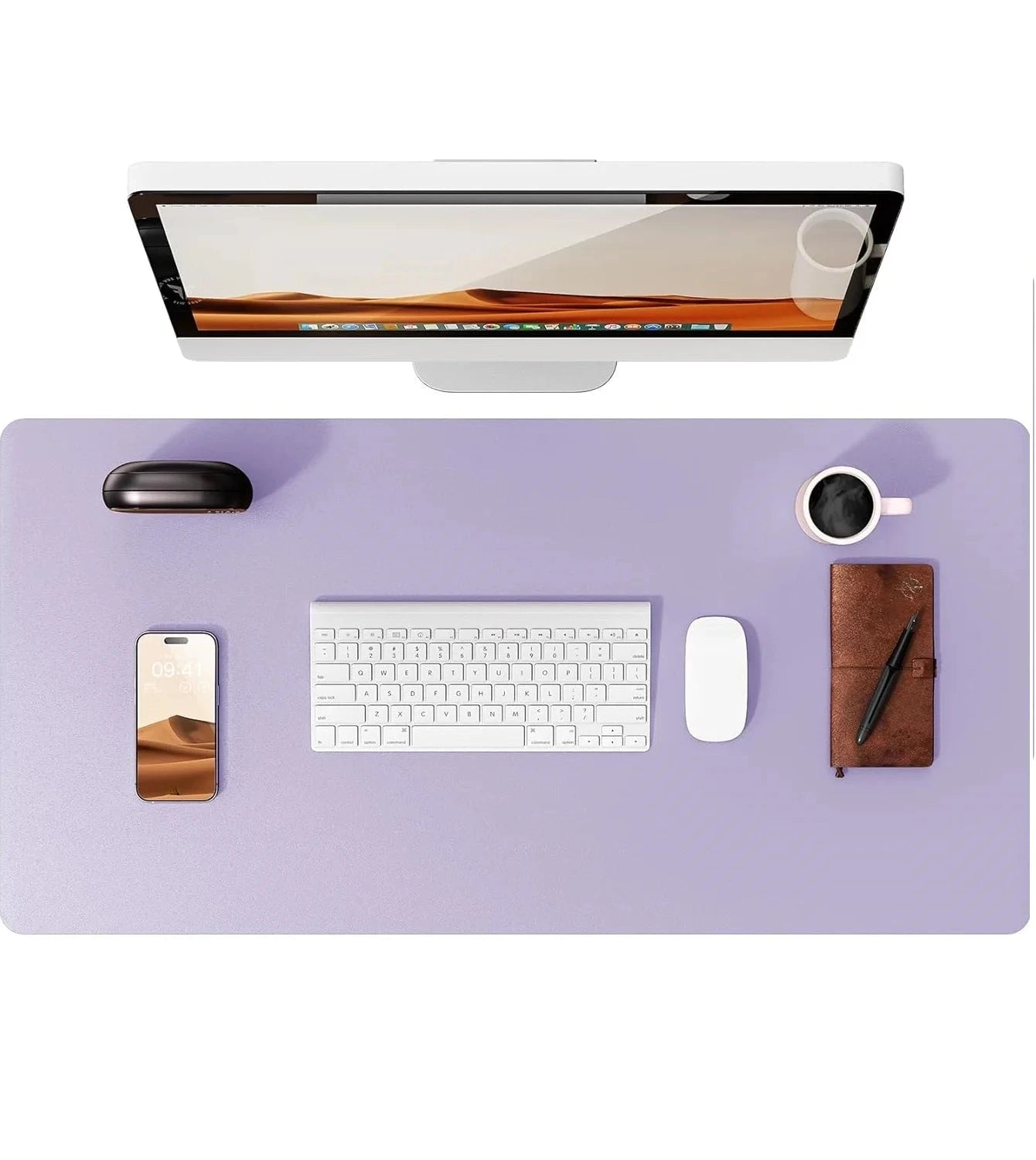 Large Mouse Pad,Office Desk Mat, Leather Desk Pad Protector, Non-Slip PU Leather Desk Blotter, Laptop Desk Pad Econic Blanks
